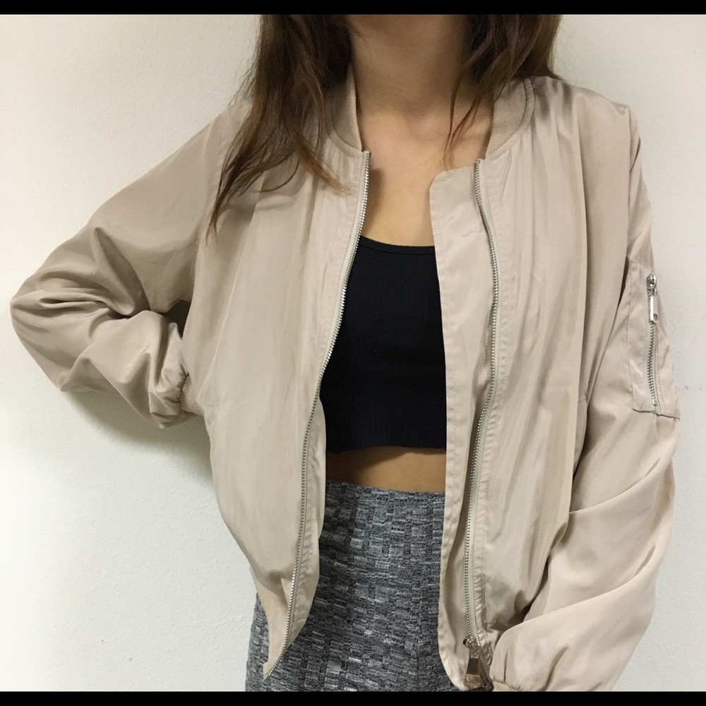 Cute tan bomber jacket